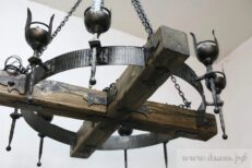 Люстра из бруса под старину